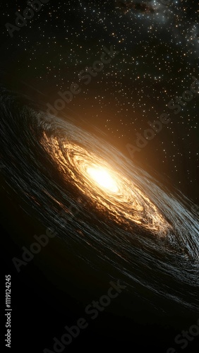 The grandeur of the cosmos, a breathtaking spiral galaxy, bathed in ethereal light.