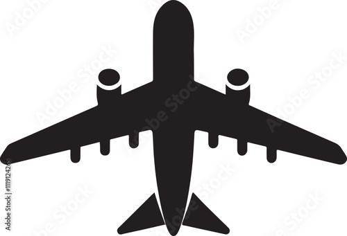 Airplane flies silhouette on a white background vector
