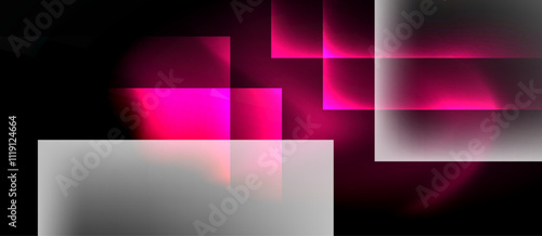 Dark neon colors with glass square shapes