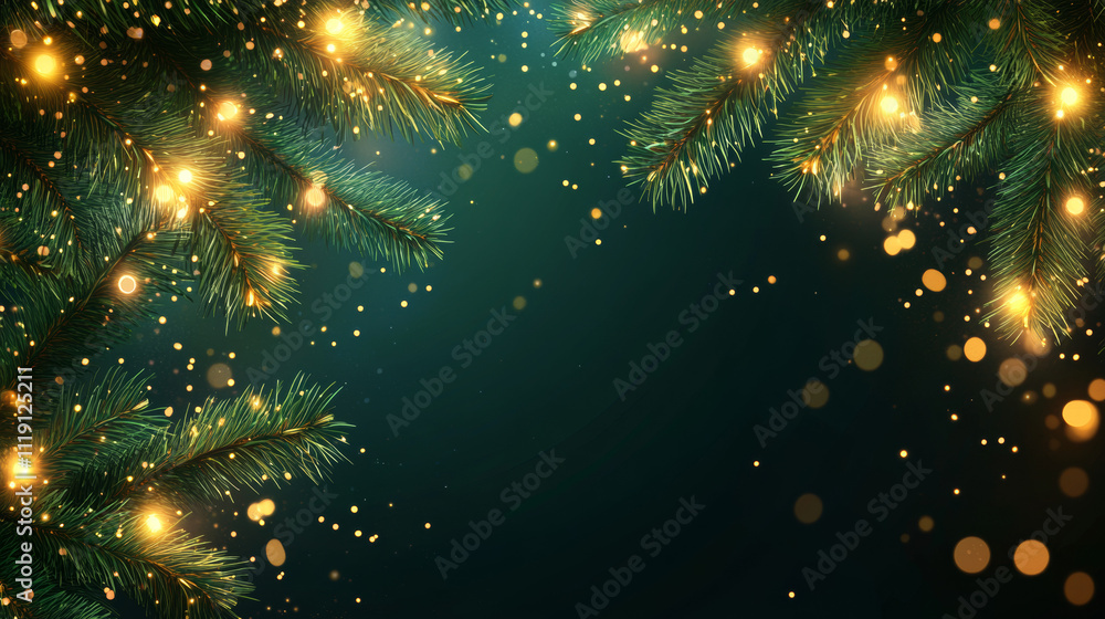 Christmas tree garland on transparent background. Realistic pine-tree branches with glowing sparkling Christmas lights decoration. Vector border for holiday banners, party posters, cards, headers. Christmas tree garland on transparent background. Realistic pine-tree branches with glowing sparkling Christmas lights decoration. Vector border for holiday banners, party posters, cards, headers.