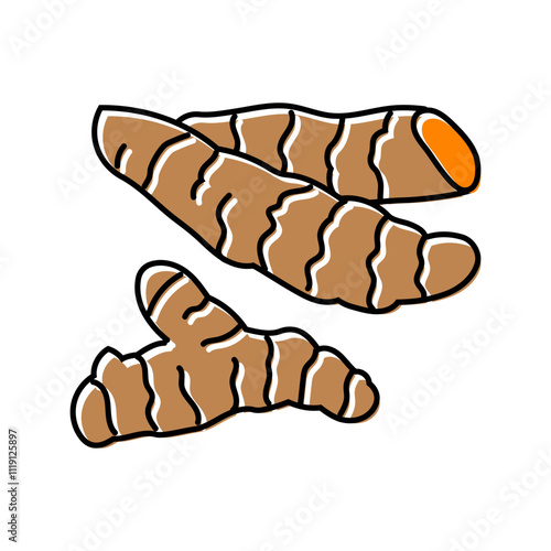 turmeric root ayurvedic herb color icon vector. turmeric root ayurvedic herb sign. isolated symbol illustration