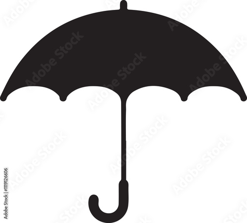 Umbrella silhouette vector art illustration 