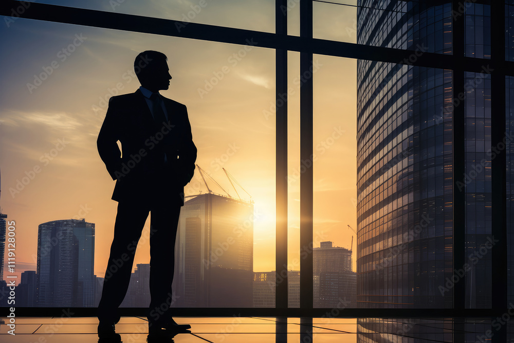 Fototapeta premium Confident Business Vision at Sunset