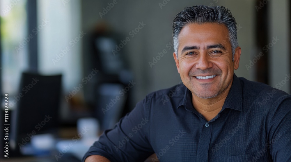Fototapeta premium Business meeting with confident professional office environment portrait photography warm lighting engaging expression for effective networking