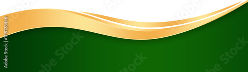 Green and Gold Footer Wave Banner
