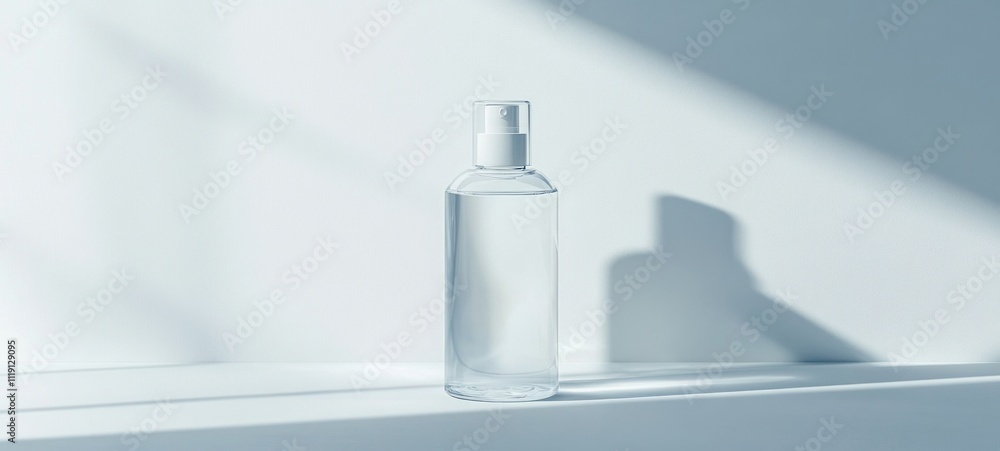Minimalist Product Photography: Clear Spray Bottle in Soft Light Minimalist Product Photography: Clear Spray Bottle in Soft Light