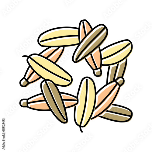 fennel seeds ayurvedic herb color icon vector. fennel seeds ayurvedic herb sign. isolated symbol illustration