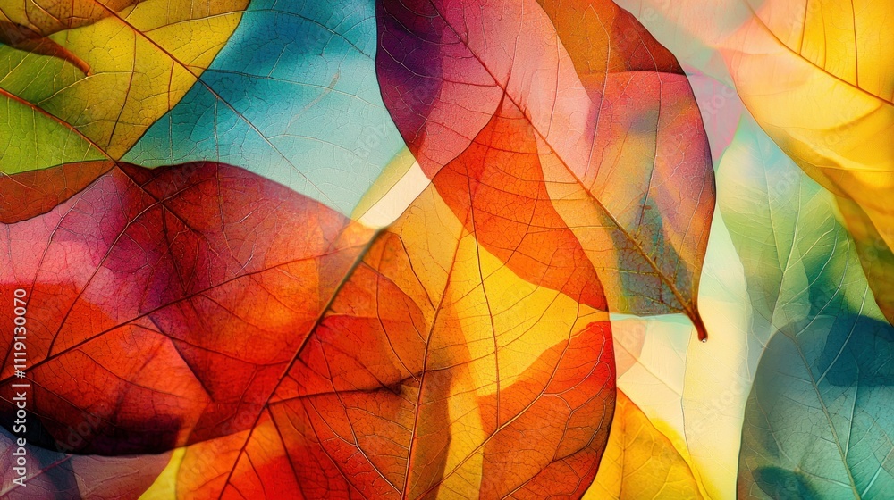 A colorful and abstract interpretation of autumn leaves, with bold lines and vibrant hues capturing the essence of nature A colorful and abstract interpretation of autumn leaves, with bold lines and vibrant hues capturing the essence of nature