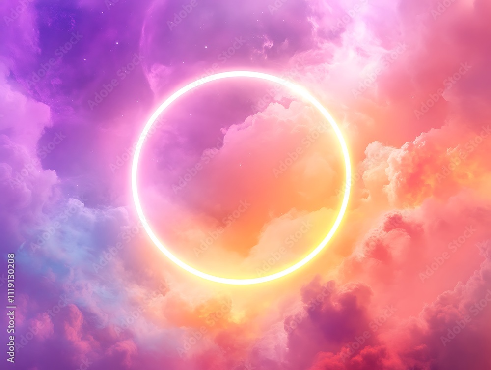 Neon Dreams: A Glowing Portal in the Clouds Neon Dreams: A Glowing Portal in the Clouds