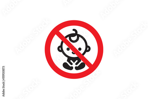 no baby or no kids sign	
