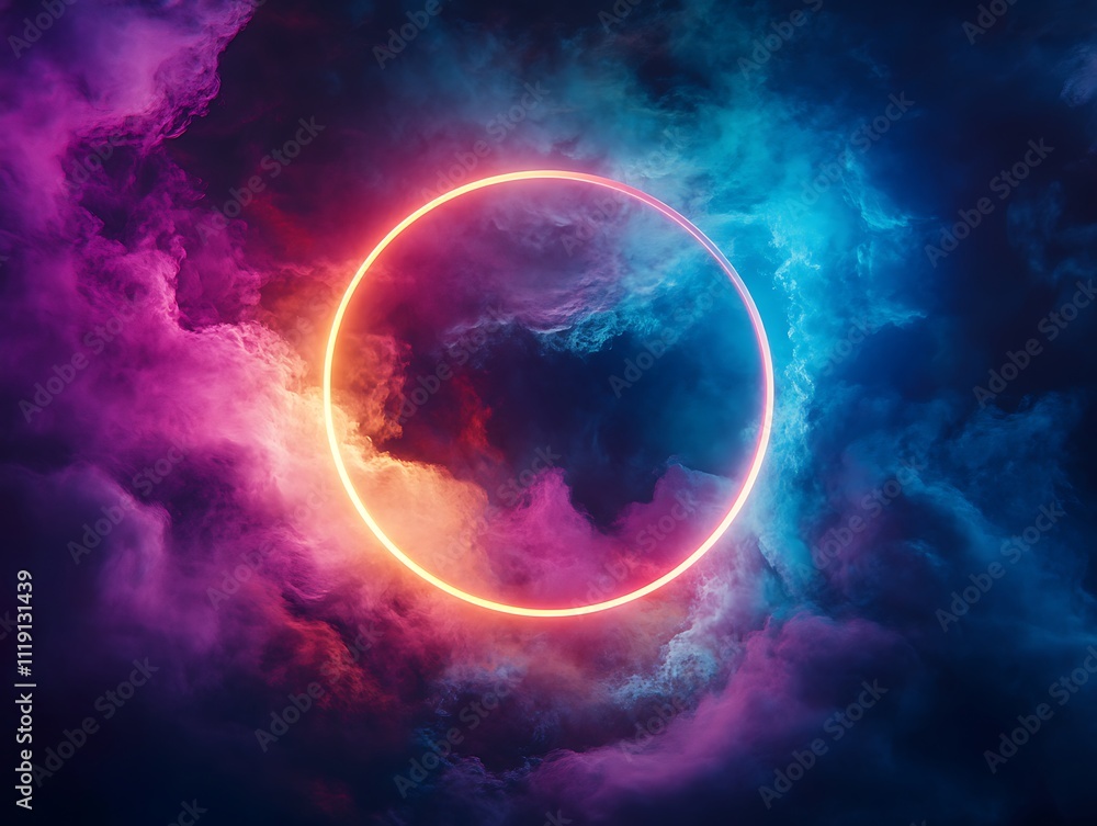 Neon Dreams: A Glowing Portal in the Clouds Neon Dreams: A Glowing Portal in the Clouds