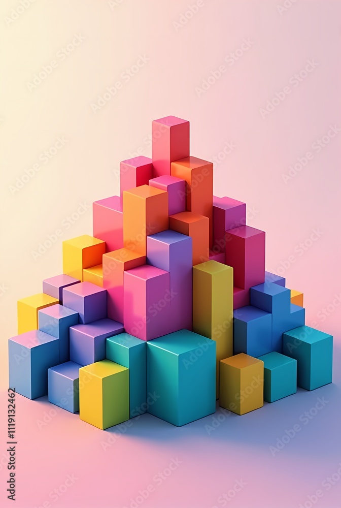 Obraz premium abstract vibrant geometric shapes, dynamic colorful gradients, energy-filled textured background, striking visual design for posters, banners, wallpapers and more