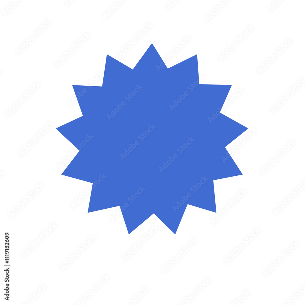 Blank blue star shaped price label isolated on transparent background, png image Blank blue star shaped price label isolated on transparent background, png image