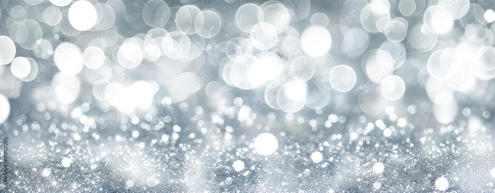 Abstract Silver Glitter with Bokeh Lights Background Abstract Silver Glitter with Bokeh Lights Background