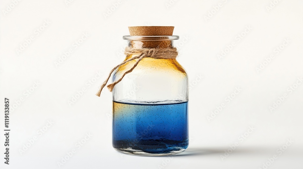 A large glass bottle with a magic substance on a white background, isolated A large glass bottle with a magic substance on a white background, isolated