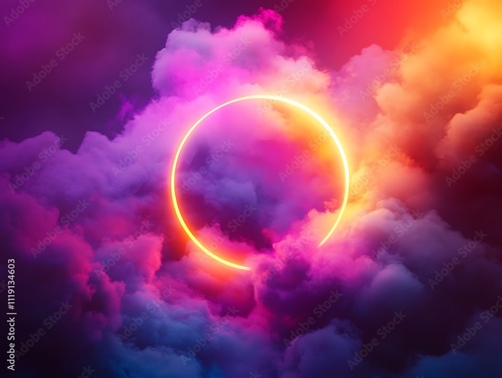 Neon Dreams: A Glowing Portal in the Clouds Neon Dreams: A Glowing Portal in the Clouds