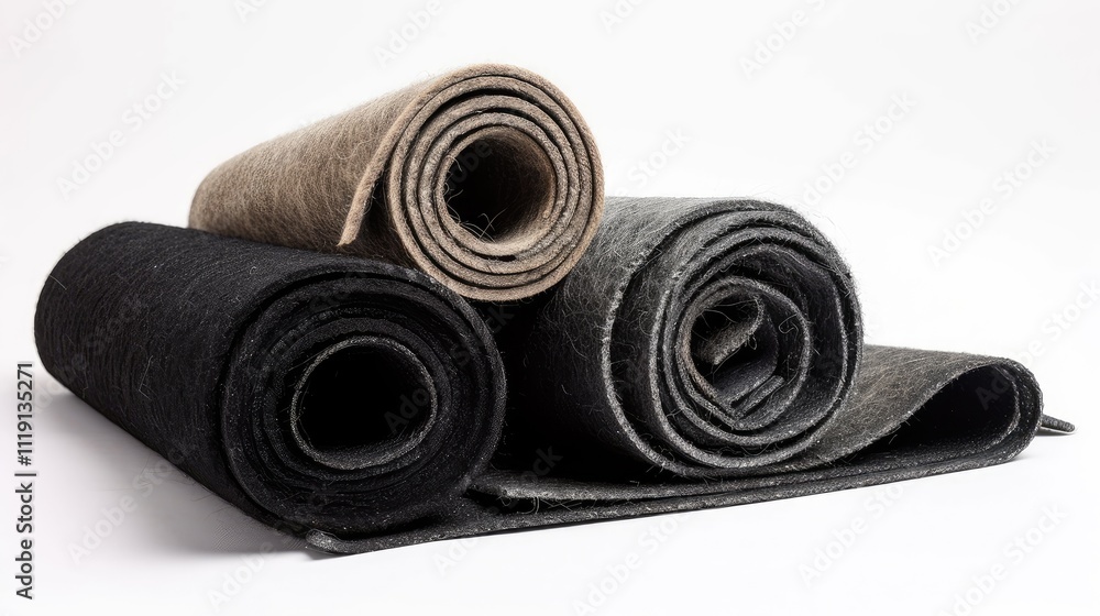 Rolled Carpets on White Background Rolled Carpets on White Background