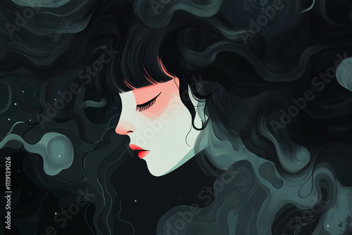 The illustration depicts a person who can no longer trust the other person due to the other person's betrayal, and is tormented by emotions such as anxiety and worry.