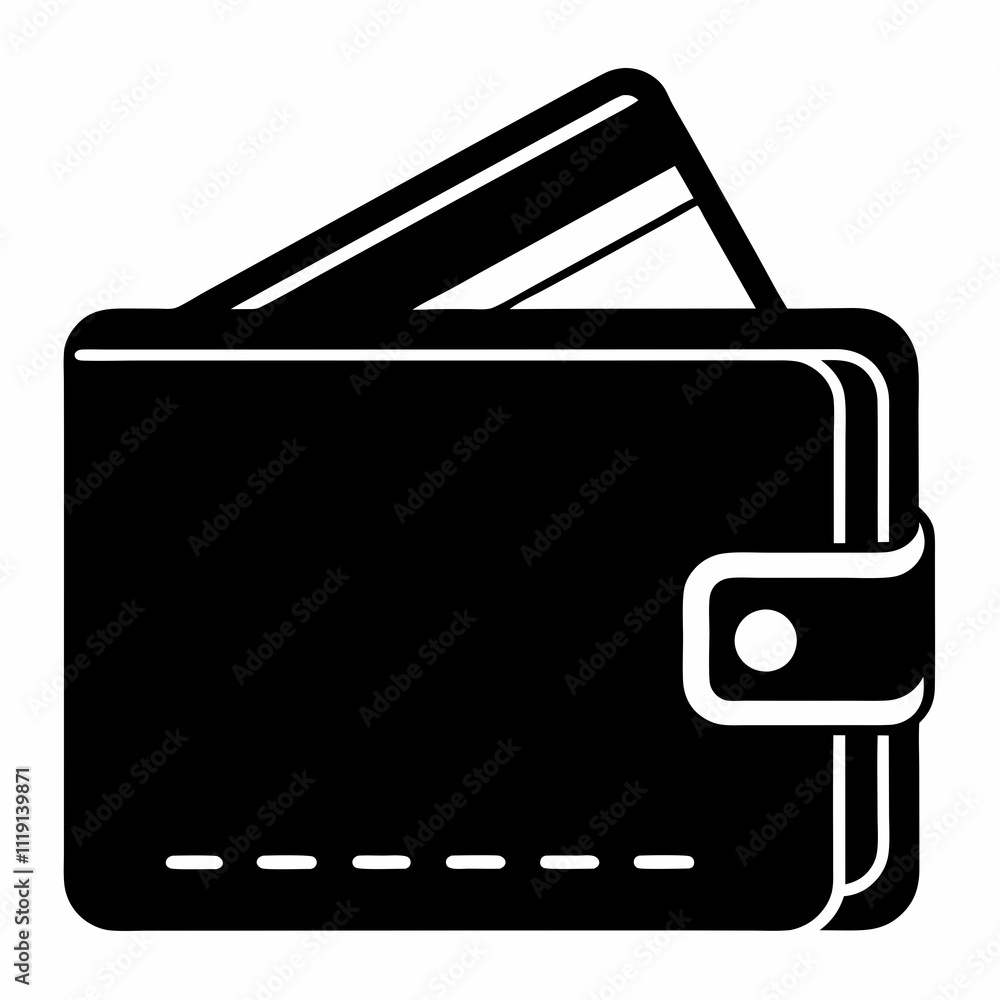 Digital Wallet Icon Black Silhouette Vector Design Digital Wallet Icon Black Silhouette Vector Design