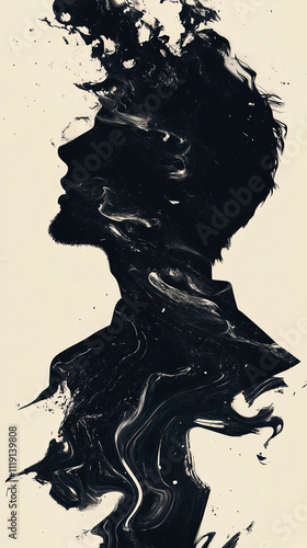 The illustration depicts a person who can no longer trust the other person due to the other person's betrayal, and is tormented by emotions such as anxiety and worry.