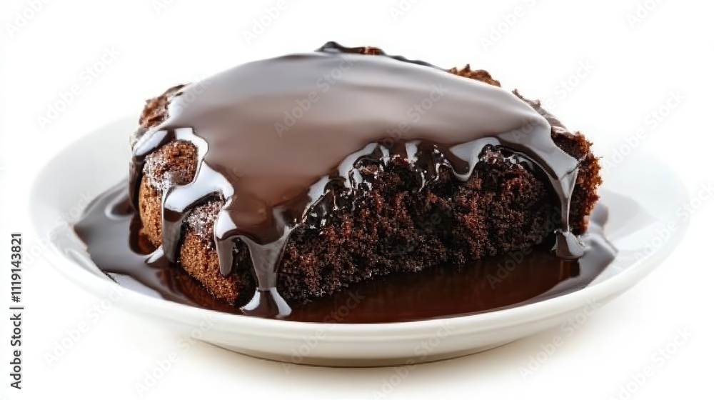 Delicious Chocolate Cake with Rich Glossy Chocolate Sauce Drizzle