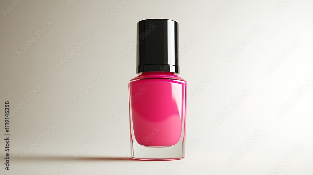 Bottle of pink nail polish on plain white background Bottle of pink nail polish on plain white background