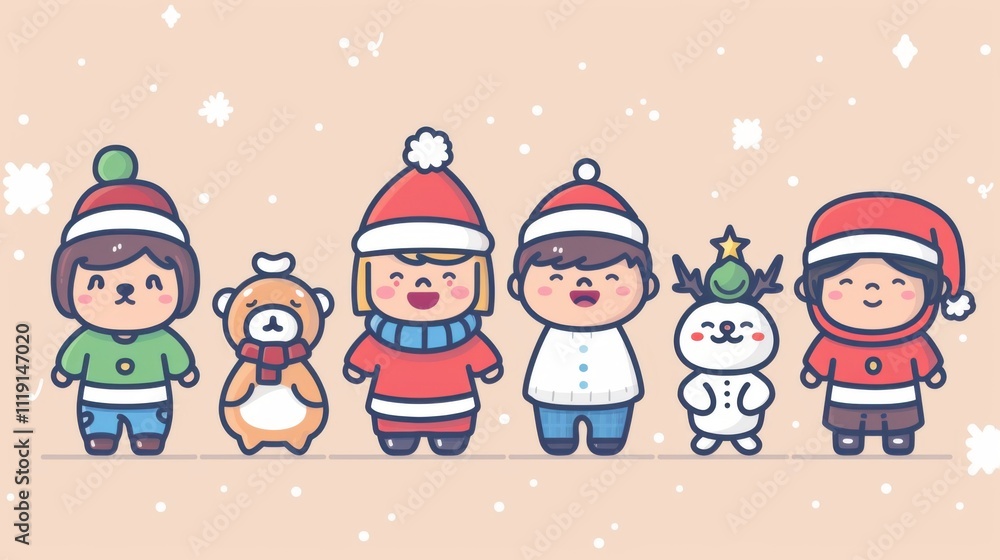 Cartoon Christmas: 2D Simple Illustration Cartoon Christmas: 2D Simple Illustration