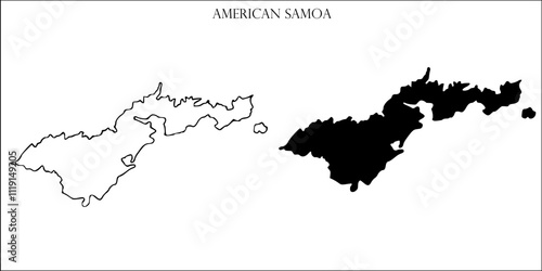 American Samoa Blank Map, American Samoa Map Outline Vector Images