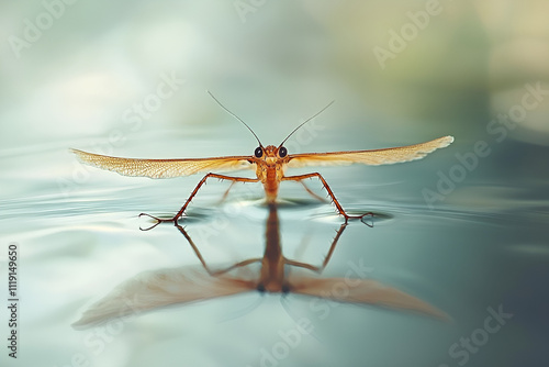Wallpaper Mural Water strider skating pond nature macro close-up insect Torontodigital.ca