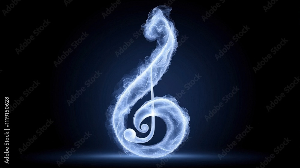 Ethereal G Clef  Abstract Music Note  Smoke  Energy  Design