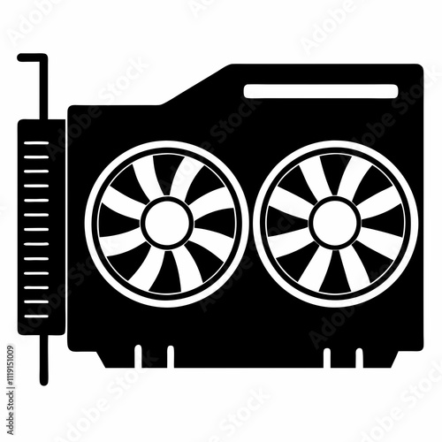 vector cooling fan icon on pc