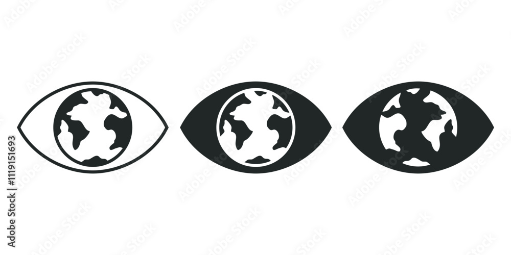 Obraz premium Eye world icon. Illustration vector