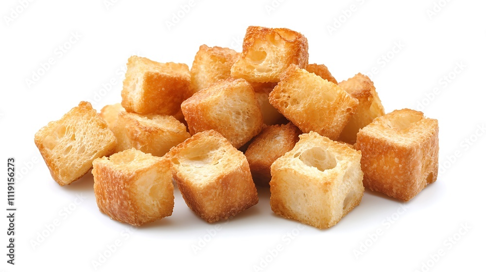 Croutons isolated on white background Croutons isolated on white background