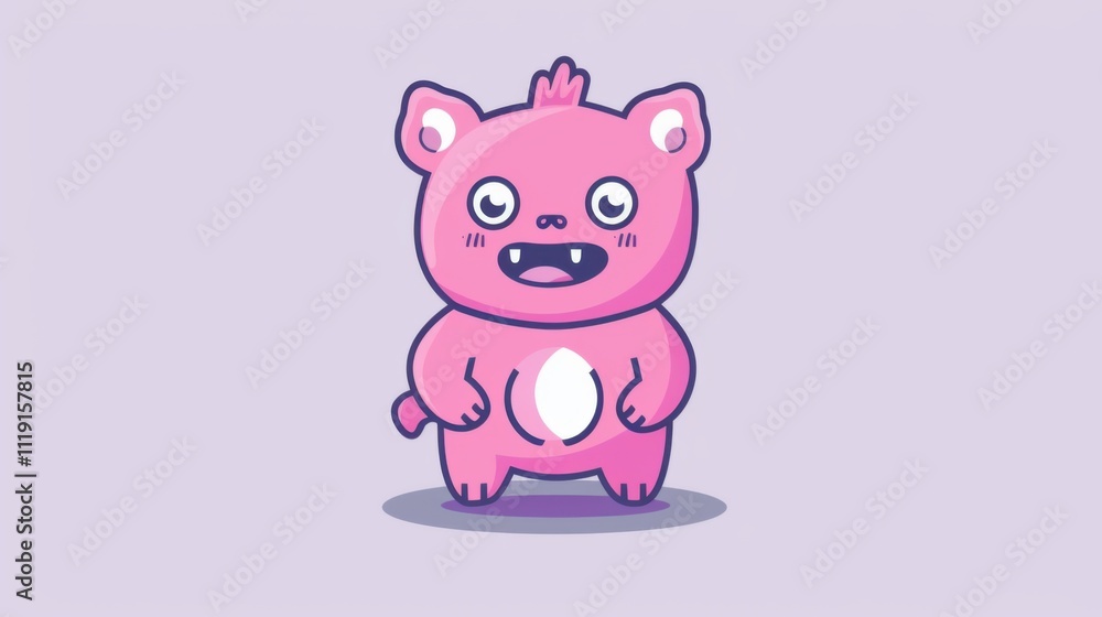 Cute Monster Mayhem: A Simple Cartoon Illustration Cute Monster Mayhem: A Simple Cartoon Illustration