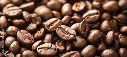 Roasted Coffee Beans: A Close-Up View of Rich Brown Coffee Beans