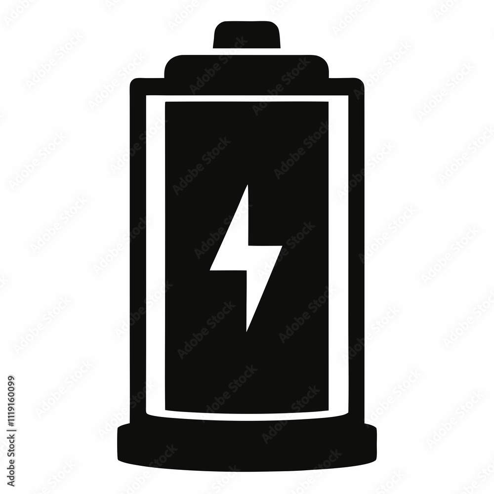 Smart Battery Black Silhouette Vector Art Smart Battery Black Silhouette Vector Art