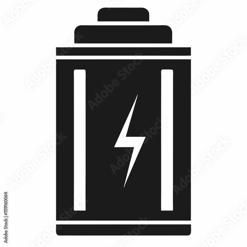 Smart Battery Black Silhouette Vector Art