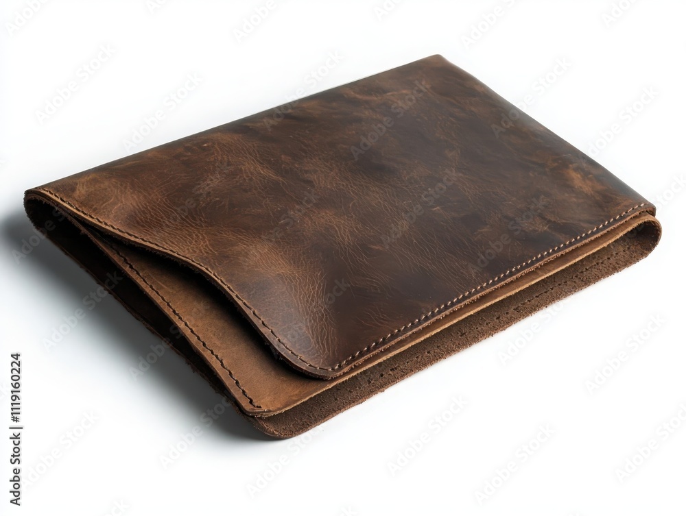 Elevate your organization luxury full-grain leather document organizer on white background soft texture with precision stitching Elevate your organization luxury full-grain leather document organizer on white background soft texture with precision stitching