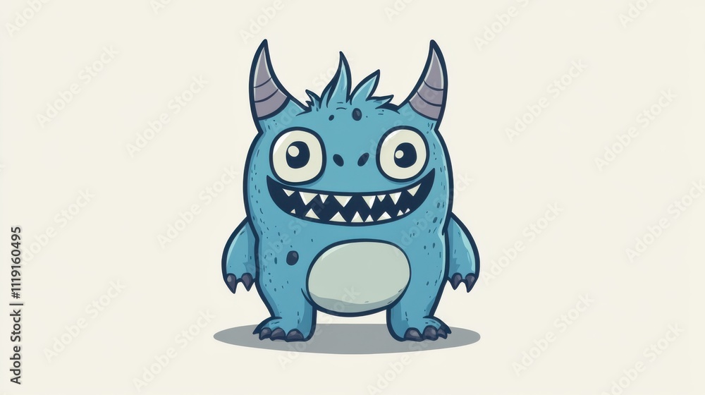 Cute Monster Mayhem: A Simple Cartoon Illustration Cute Monster Mayhem: A Simple Cartoon Illustration
