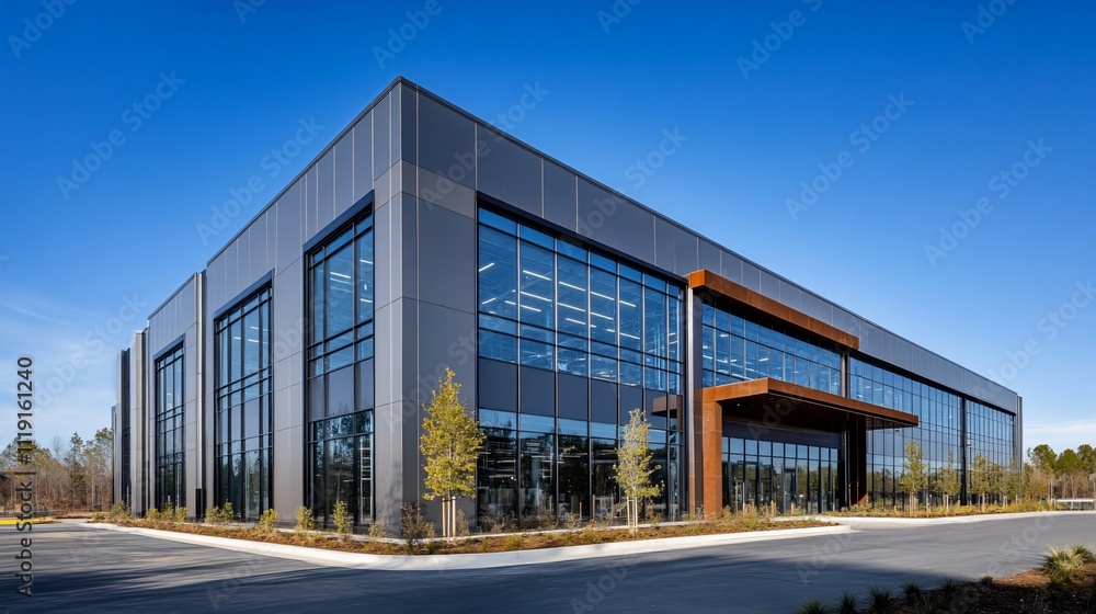 Modern glass and metal office building exterior. Modern glass and metal office building exterior.