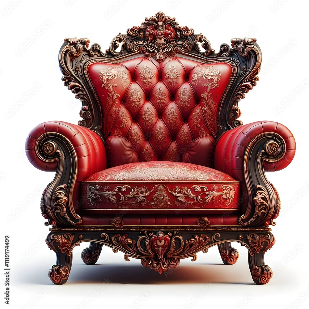 Luxurious Armchair with Elegant Design Isolated on White Background Luxurious Armchair with Elegant Design Isolated on White Background
