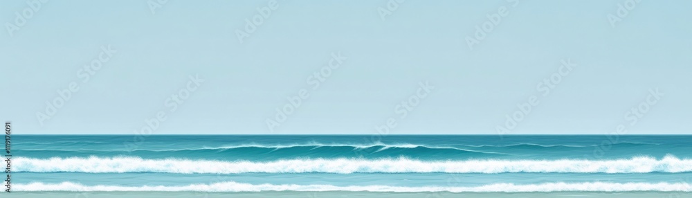 A serene seascape featuring gentle waves under a clear sky. A serene seascape featuring gentle waves under a clear sky.