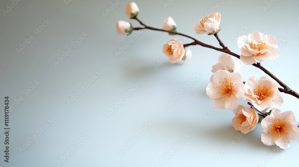Elegant Peach Blossom Branch Floral Spring Design Paper Flowers Seamless Pattern Wallpa Elegant Peach Blossom Branch Floral Spring Design Paper Flowers Seamless Pattern Wallpa