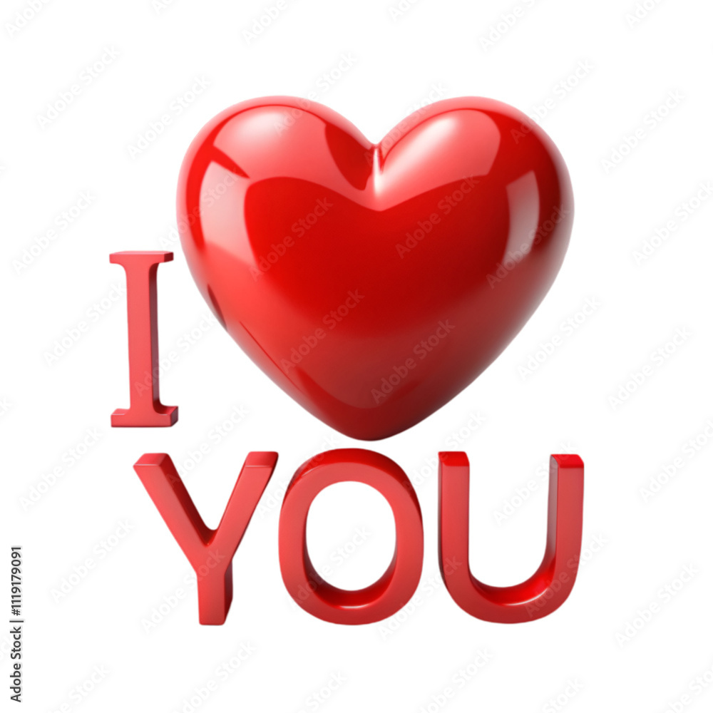 I LOVE YOU text on white