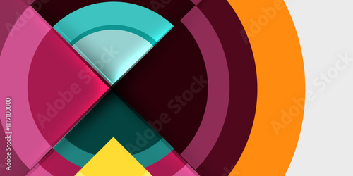 Target circle geometric abstract shapes. Vector Illustration For Wallpaper, Banner, Background, Card, Book Illustration, landing page