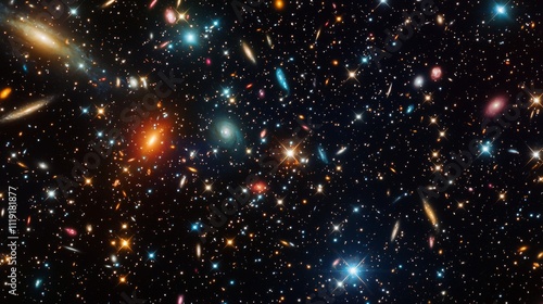 Deep Space Nebula High Resolution Starfield Galaxy Cluster Image