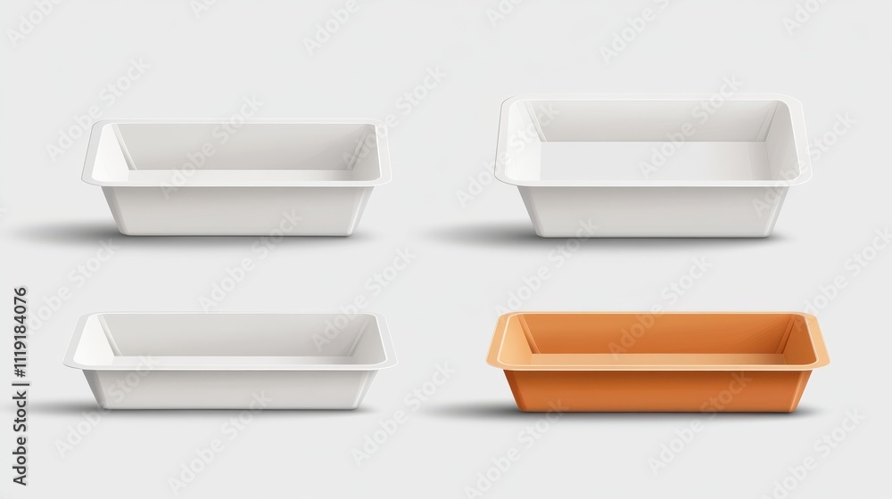 80.A minimalist vector illustration of a blank, empty paper tray for fast food, shown from a variety of perspectives. The tray has gently sloped sides and a flat bottom, designed to hold items like 80.A minimalist vector illustration of a blank, empty paper tray for fast food, shown from a variety of perspectives. The tray has gently sloped sides and a flat bottom, designed to hold items like