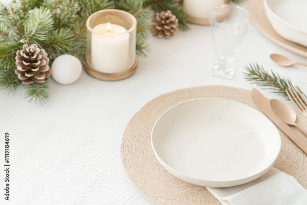 Elegant Winter Table Decor with Pinecone Accents and Candlelight for Festive Gatherings Elegant Winter Table Decor with Pinecone Accents and Candlelight for Festive Gatherings
