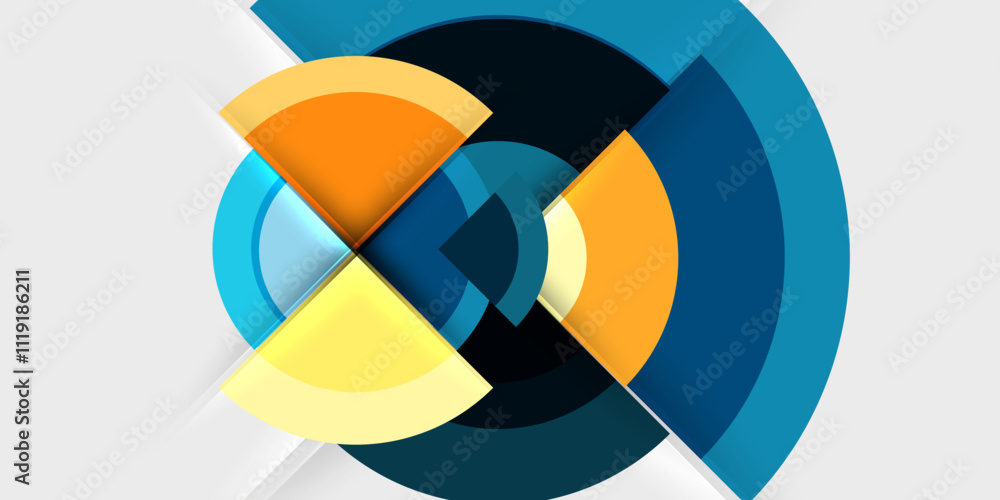 Circle and semi circle geometric background. Vector Illustration For Wallpaper, Banner, Background, Card, Book Illustration, landing page Circle and semi circle geometric background. Vector Illustration For Wallpaper, Banner, Background, Card, Book Illustration, landing page