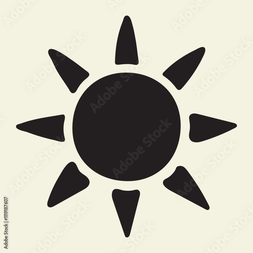 Monochrome flower Silhouette Vector Icon